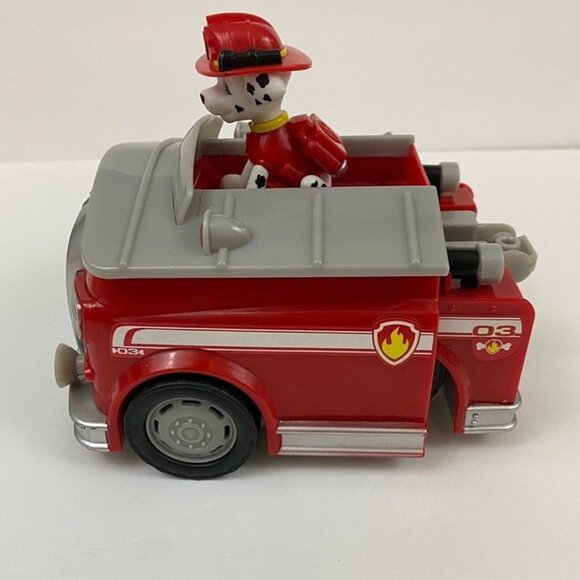 Paw Patrol Marshall Firefighter Pup Red Expandable Fire Truck Vehicle Toy Set - Picture 9 of 11